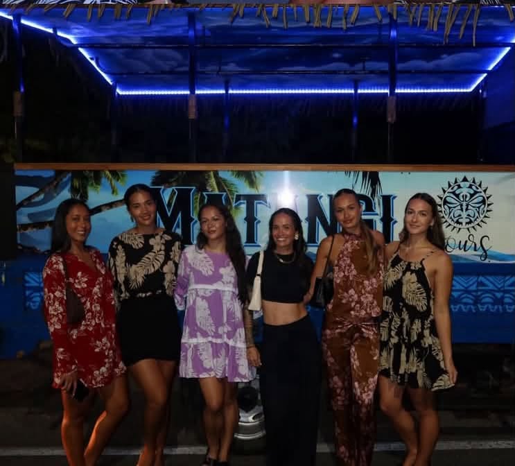 Guests in front of the Matangi Tours Bus